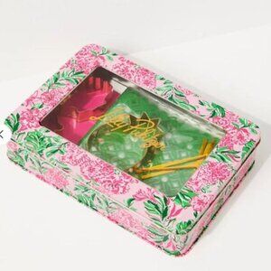 Lilly Pulitzer  Cookie Cutters Set of 3 & Exchange Kit in Metal Tin Hostess Gift